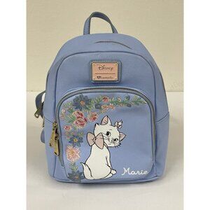 Loungefly Disney Aristocats Marie Blue Embroidered Faux Leather Mini Backpack